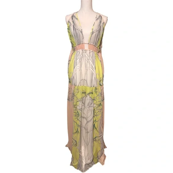 BCBGMaxAzria | Dresses | Bcbgmaxazria Yellow And Gray Plunge Neck Sundress | Poshmark BCBGMaxAzria | Dresses | Bcbgmaxazria Yellow And Gray Plunge Neck Sundress | Poshmark